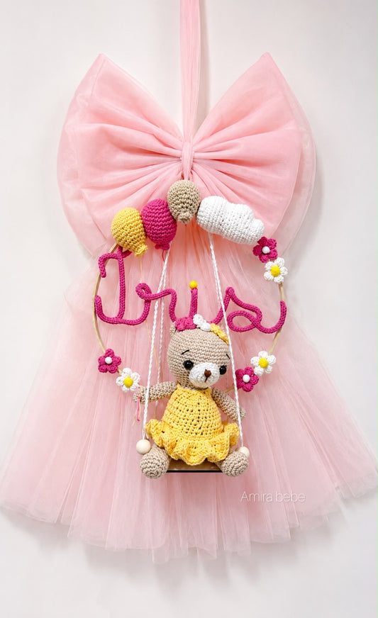 Fiocco nascita tulle