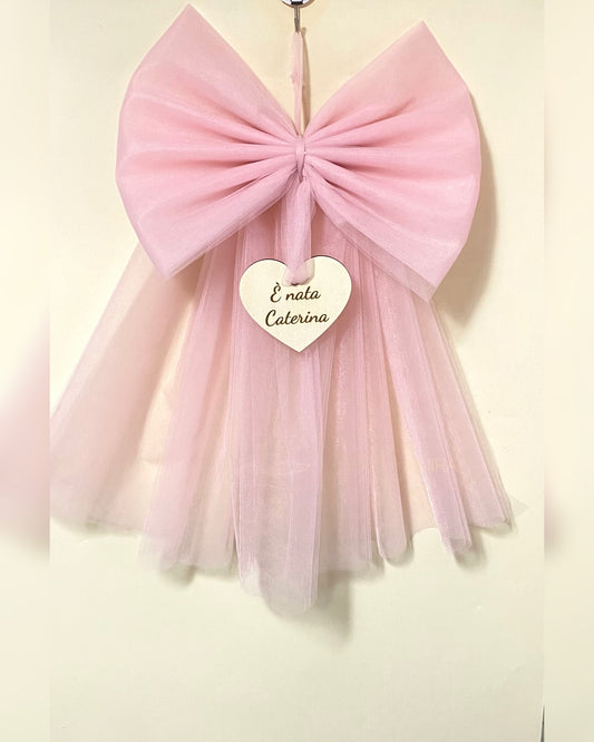 Fiocco tulle con targa