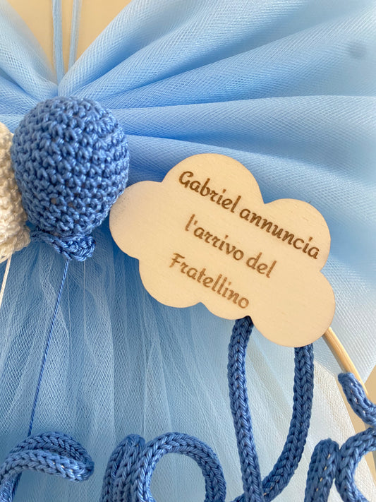 Fiocco/cerchio in tulle max8 lettere