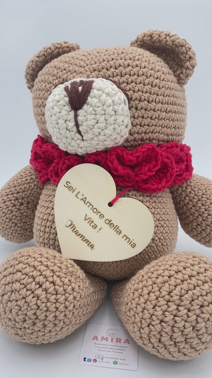 Orso grande peluche con targa